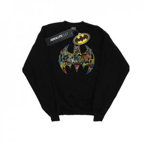 DC Comics Boys Batman Batgirl-logo collage-sweatshirt 12-13 wit