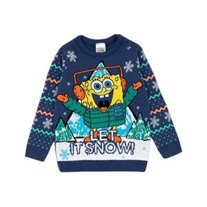Pertemba FR - Apparel SpongeBob SquarePants Kinder/Kids Let It Snow gebreide trui 11-12 zwart