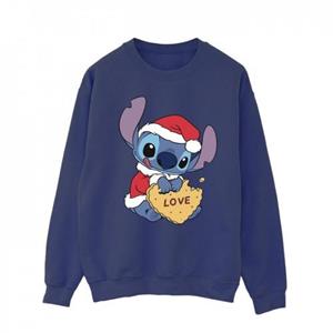 Disney Heren Lilo en Stitch Christmas Love Biscuit Sweatshirt L wit