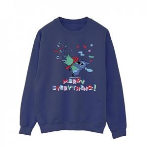 Disney Lilo en Stitch Stitch Merry Everything-sweatshirt voor heren L marineblauwe kleur