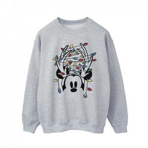 Disney Heren Mickey Mouse Kerst Head Lights Sweatshirt XXL wit