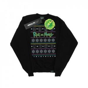 Rick And Morty Rick en Morty heren kerstgezichten sweatshirt L zwart