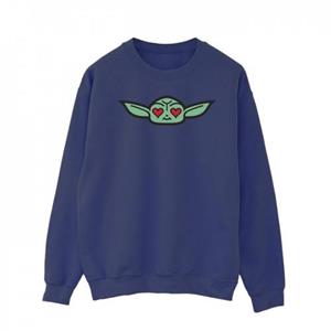 Star Wars Mens The Mandalorian Grogu Heart Eyes Sweatshirt L wit