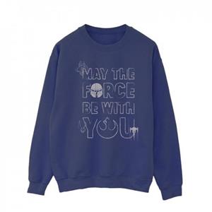 Star Wars Mens The Mandalorian May The Force Mando Sweatshirt L marineblauwe kleur