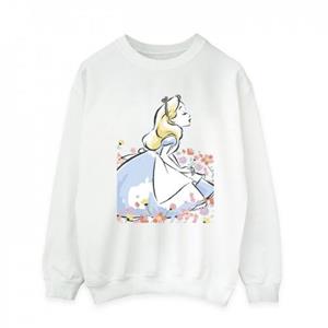 Disney heren Alice In Wonderland schets bloemen Sweatshirt XXL wit