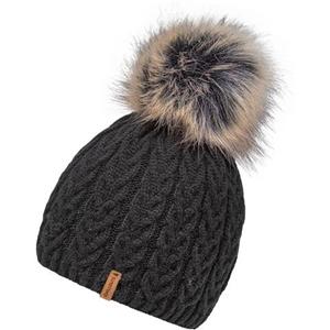 chillouts Muts met pompon Tabea Hat met afneembare kunstbont pompon
