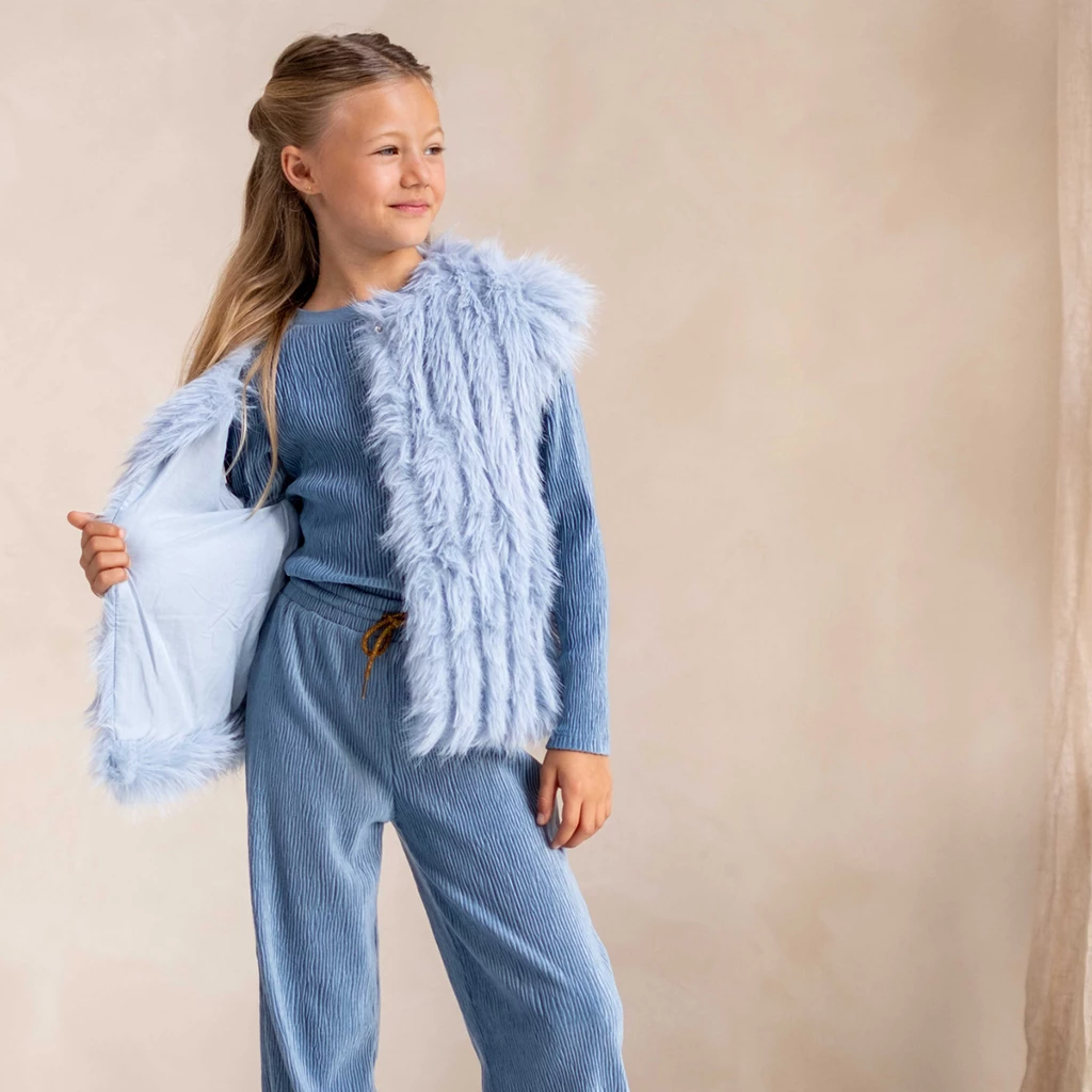 likeflo-collectie Like Flo-collectie Longsleeve Esmay velvet (lt denim)
