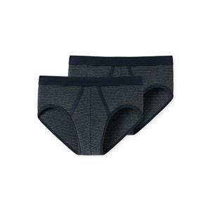 Schiesser Sportslips fijnrib 2-pack donkerblauw gestreept - Original Classics 