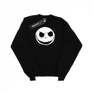 Disney Girls Nightmare Before Christmas Jack Skellington Face Sweatshirt 12-13 zwart