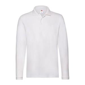Fruit of the Loom Mens Cotton Pique Long-Sleeved Polo Shirt M wit