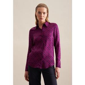 seidensticker Overhemdblouse Zwarte roos Lange mouwen kraag print