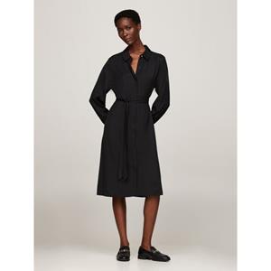 Tommy Hilfiger Jurk met overhemdkraag FLUID VISCOSE SHIRT DRESS vloeiende viscose kwaliteit