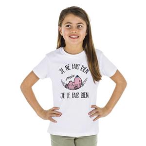 Monsieur Madame Kinder t-shirt IK DOE NIETS MAAR IK DOE HET GOED 2 ans wit