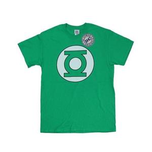 DC Comics katoenen T-shirt met groen lantaarnlogo voor meisjes 12-13 bosgroene kleur