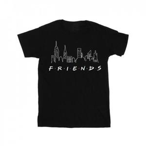 Katoenen T-shirt met Friends Skyline-logo voor meisjes 12-13 zwart
