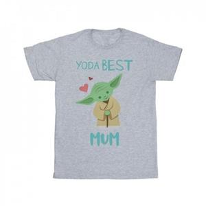 Star Wars Girls Yoda Best Mum Cotton T-Shirt 9-11 Years wit
