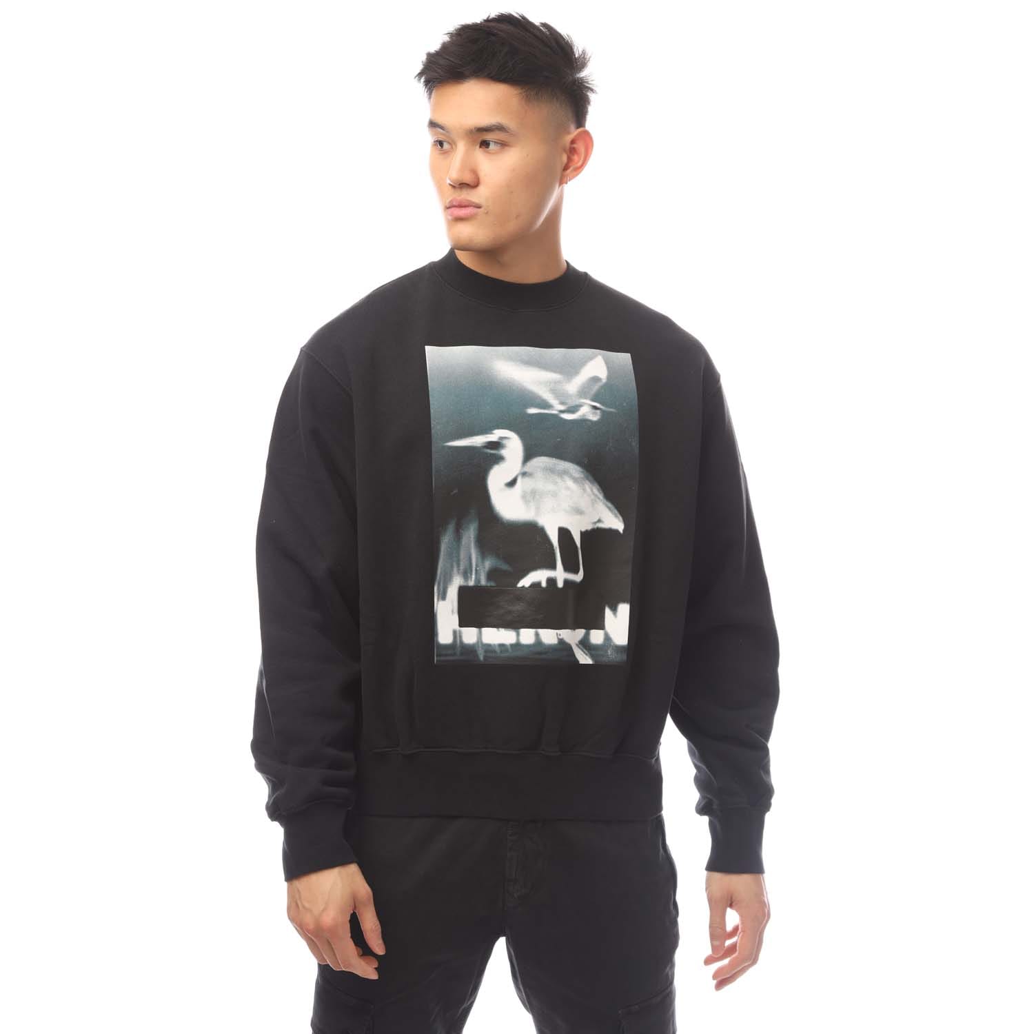 Heren Heron Preston Censored Heron Crewneck Sweatshirt in Zwart-Wit