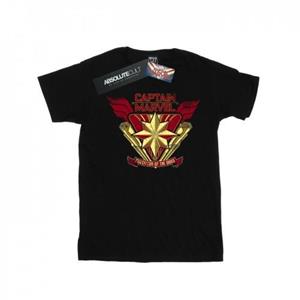 Marvel Boys Kapitein Marvel Protector Of The Skies T-shirt 12-13 zwart
