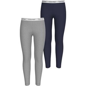 Calvin Klein Legging 2PK LEGGING voor kinderen tot 16 jaar, met elastische logo-taileband (set, 2-delig)