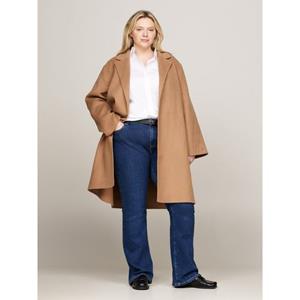 Tommy Hilfiger Curve Korte jas CRV REG DF WOOL BELTED COAT in grote maten, met riem, gestanste tommy-logo op de rug