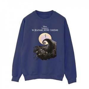 Pertemba FR - Apparel De nachtmerrie vóór Kerstmis Mens Moon Poster Sweatshirt L marineblauwe kleur