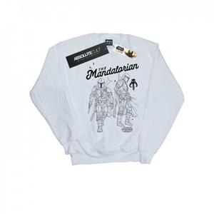Star Wars Heren The Mandalorian Hunter Profiel Sweatshirt L wit