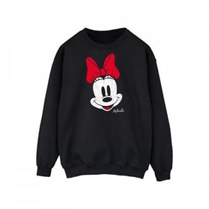 Disney Heren Minnie Mouse Distressed Face Sweatshirt L zwart