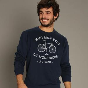 Le Roi du Tshirt Sweat Homme - LA MOUSTACHE AU VENT XS marineblauwe kleur
