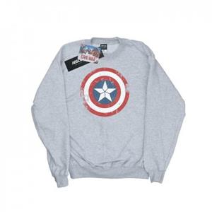 Marvel Boys Captain America Civil War Distressed Shield-sweatshirt 7-8 Years wit