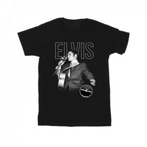Elvis jongens logo portret T-shirt 12-13 zwart