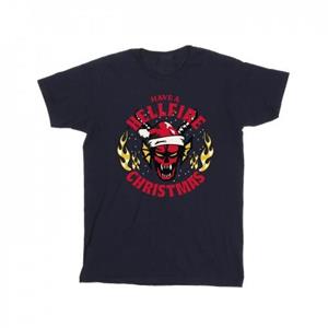 Pertemba FR - Apparel Netflix Boys Stranger Things Hellfire kerst-T-shirt 9-11 Years wit