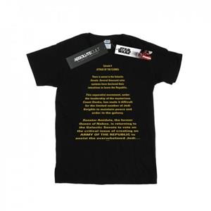 Star Wars Boys Attack Of The Clones Opening Crawl T-Shirt 12-13 zwart