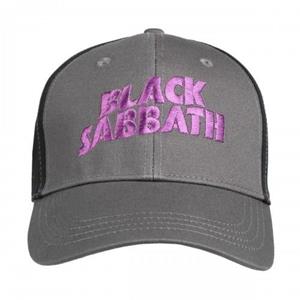 Black Sabbath Unisex volwassen golvend logo baseballpet One Size houtskool/zwart
