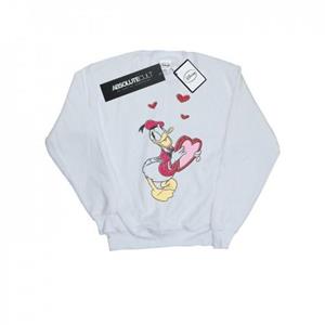 Disney meisjes Donald Duck Love Heart Sweatshirt 9-11 Years wit