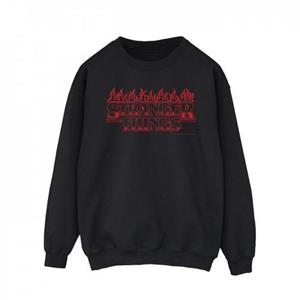 Pertemba FR - Apparel Netflix Heren Stranger Things Vlammen Sweatshirt L zwart