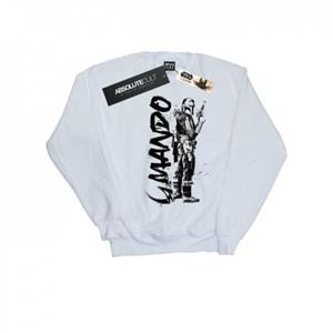 Star Wars Heren The Mandalorian Splat Mando Sweatshirt L wit