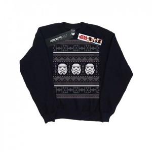Star Wars Heren Stormtrooper Helm Kerst Fair Isle Sweatshirt L marineblauwe kleur