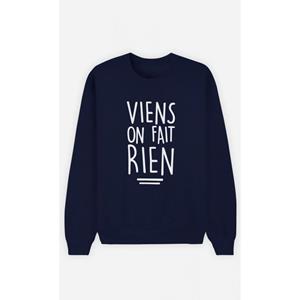 Le Roi du Tshirt Herensweater - KOM OP, WE DOEN NIETS XS marineblauwe kleur
