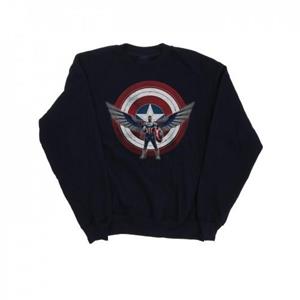 Marvel Boys Falcon en de Winter Soldier Captain America Shield Pose Sweatshirt 9-11 Years wit