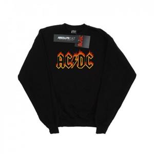 AC/DC Sweatshirt met vlammenlogo voor jongens 12-13 zwart
