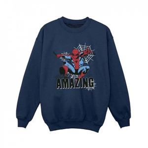 Marvel Boys Spider-Man geweldig sweatshirt 5-6 Years wit