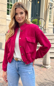 The Musthaves Luxury Soft Bomber Jacket Fuchsia