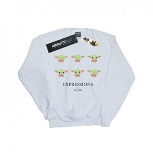 Star Wars Girls de Mandaloriaanse uitdrukkingen van het kindersweatshirt 12-13 wit
