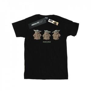 Star Wars jongens de Mandalorian het kind poseert T-shirt 9-11 Years wit
