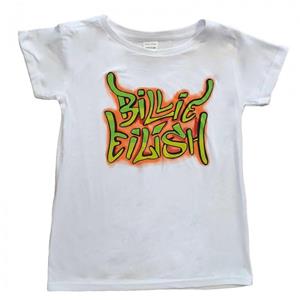 Billie Eilish mager T-shirt met graffiti voor meisjes 5-6 Years wit