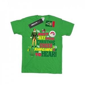 Elf meisjes kerst Cheer katoenen T-shirt 5-6 Years wit