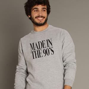 Le Roi du Tshirt Herensweatshirt - GEMAAKT IN DE JAREN 90 XS heide grijze kleur