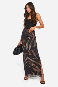 Boohoo Mesh Dierenprint Maxi Rok, Animal