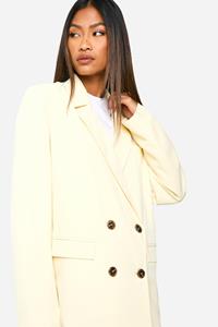 Boohoo Oversized Getailleerde Blazer Met Dubbele Knopen, Butter