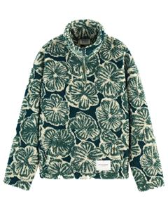 Scotch and Soda Polar Fleece Half Zip Pullover Donkergroen